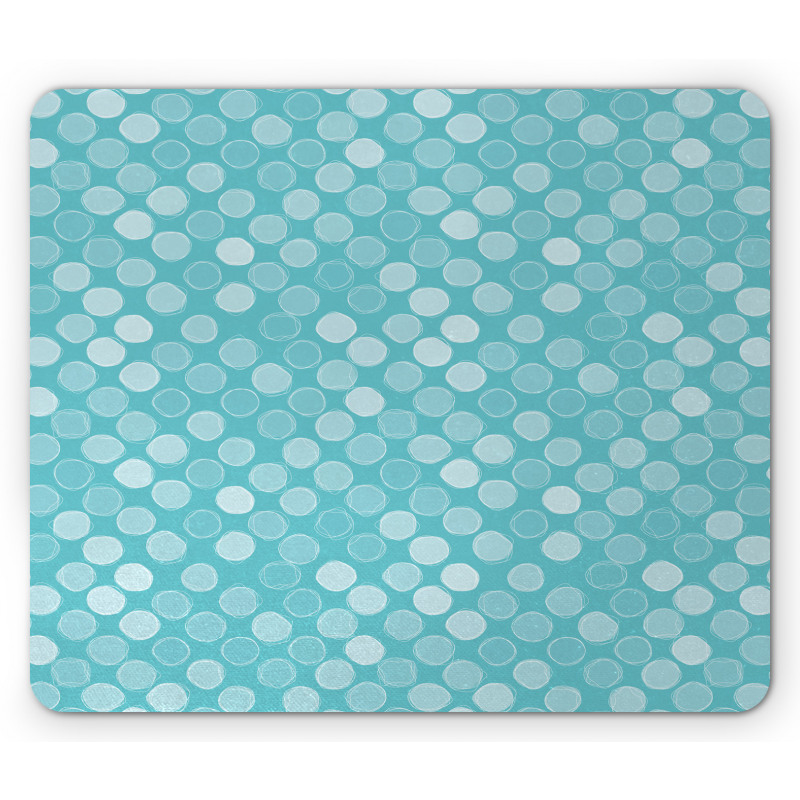 Scribbled Monotone Circles Mouse Pad