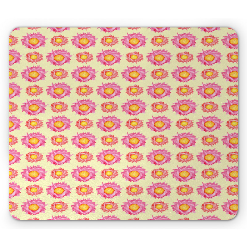 Abstract Watercolor Flowers Mouse Pad