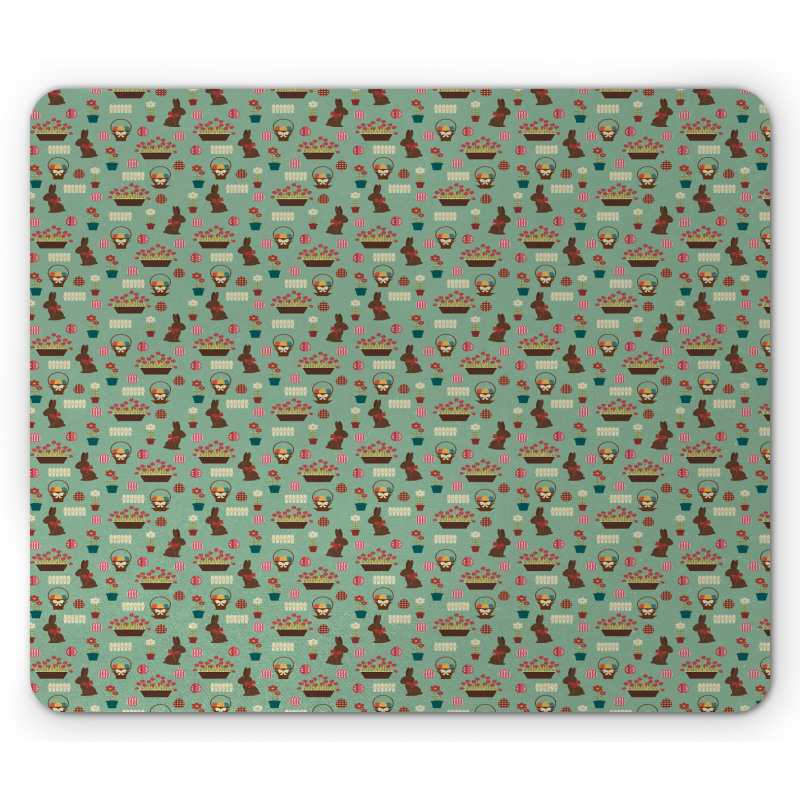 Chocolate Bunny Eggs Tulips Mouse Pad