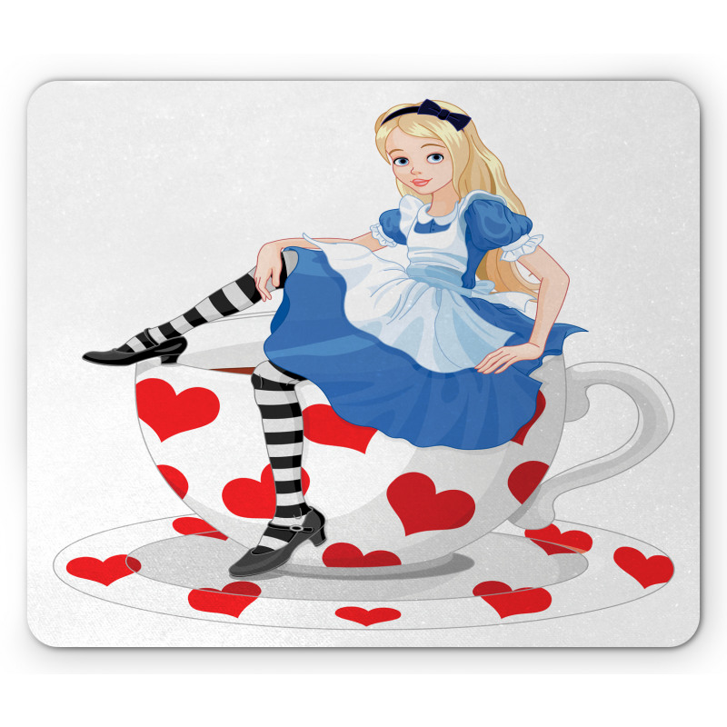 Alice with Cup Mouse Pad