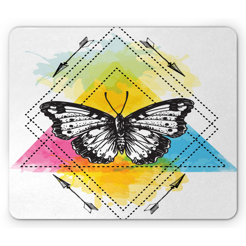 Geometric Butterfly Form Mouse Pad