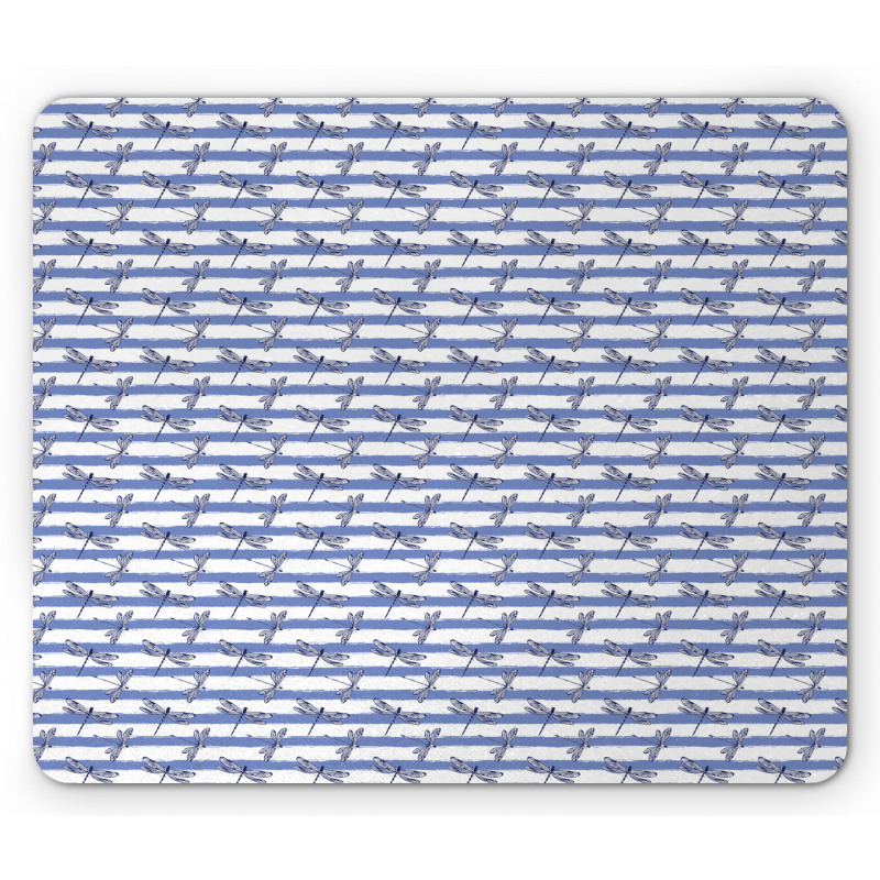 Stripes and Dragonflies Mouse Pad