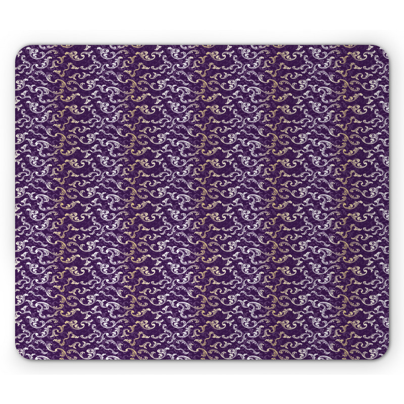 Lavish Curls on Purple Tone Mouse Pad