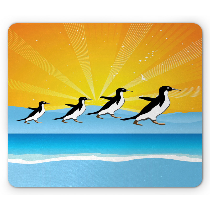 Penguins Walking Mouse Pad