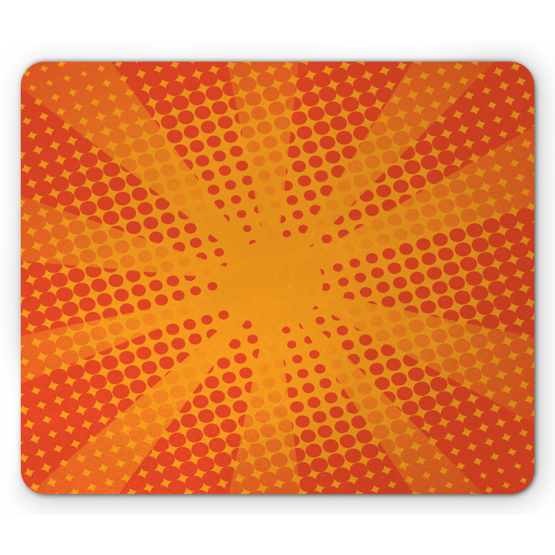 Half Tone Dots Retro Rays Mouse Pad