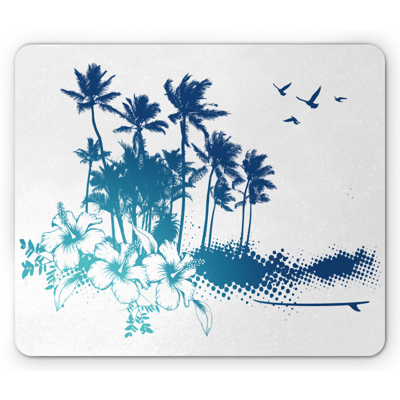 Hibiscus Flower Trees Mouse Pad