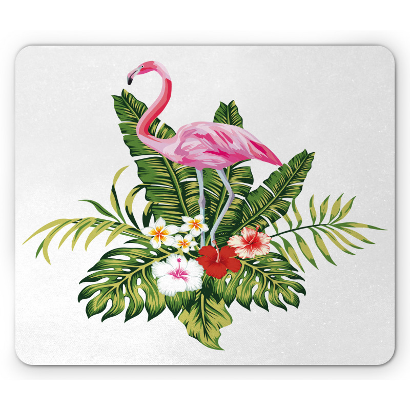 Flamingo and Flowers Mouse Pad