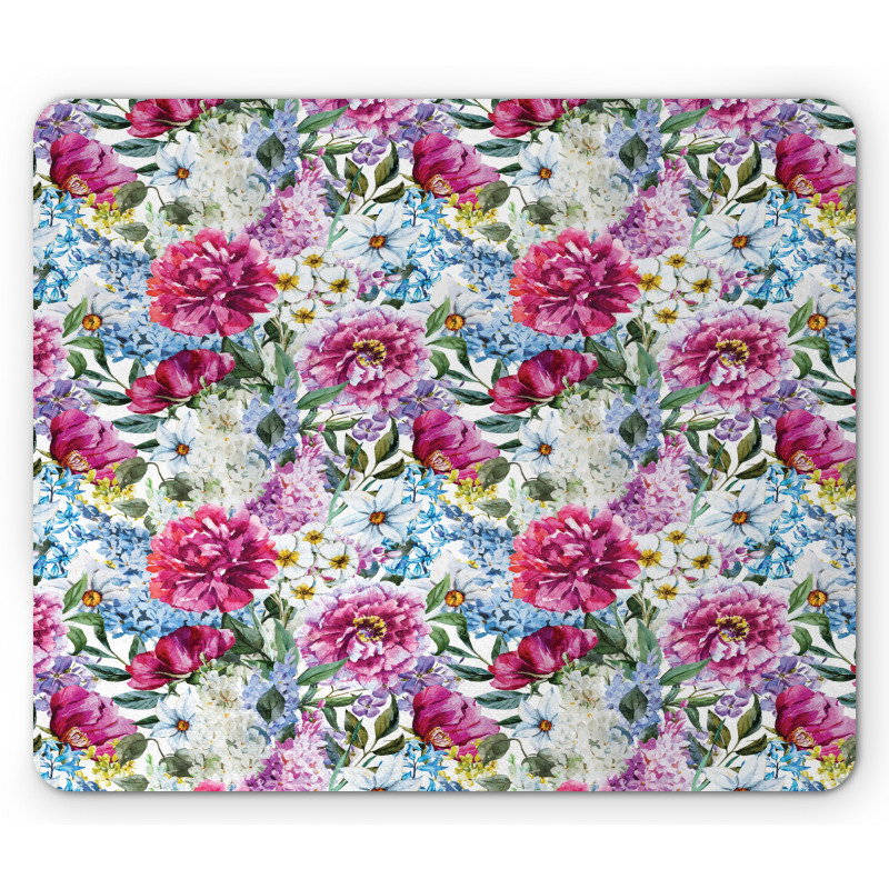 Watercolor Look Bouquet Art Mouse Pad