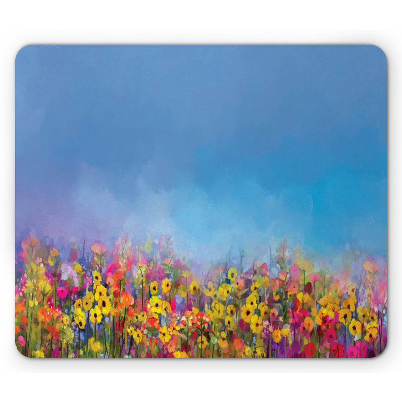 Abstract Sky Dreamy Flowers Mouse Pad