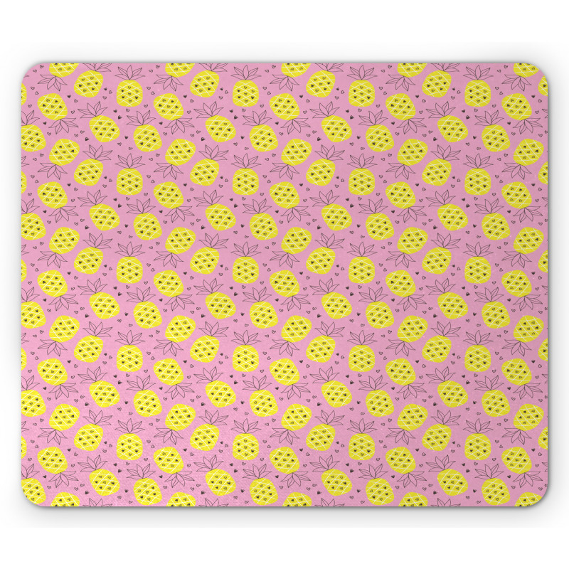 Pineapple Hearts Pop Art Mouse Pad