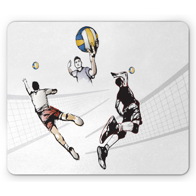 Players Hitting the Ball Mouse Pad