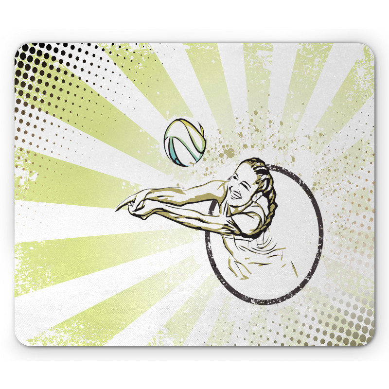 Girl Hitting the Ball Mouse Pad