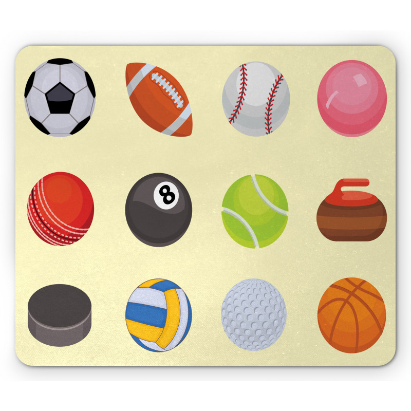 Different Sports Balls Layout Mouse Pad