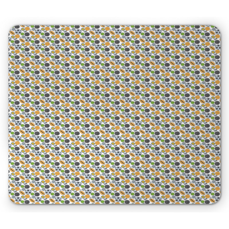 Graphic Different Sports Ball Mouse Pad