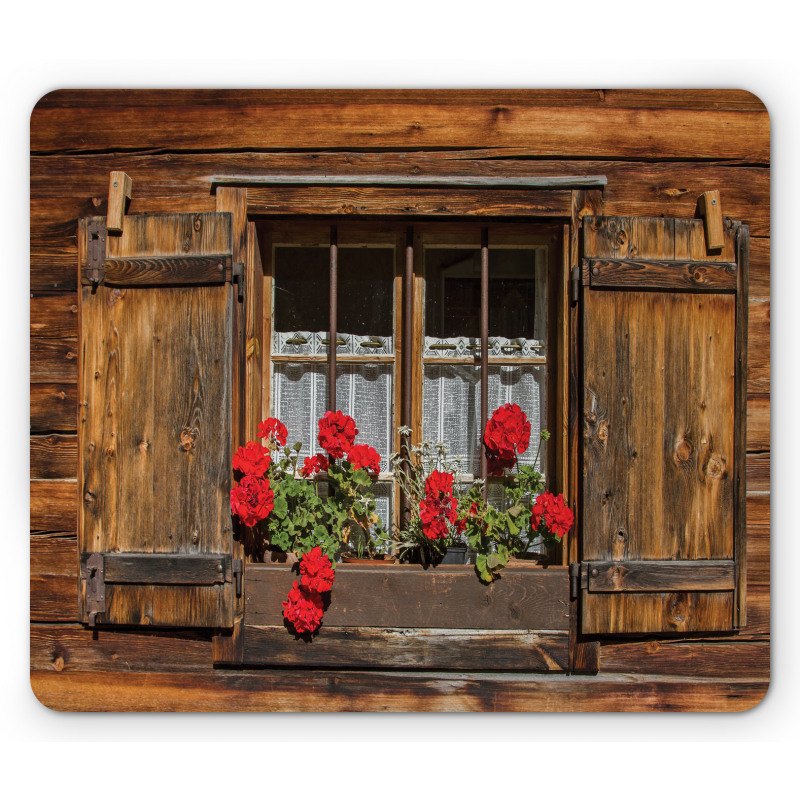 Wooden Hut with Window Mouse Pad