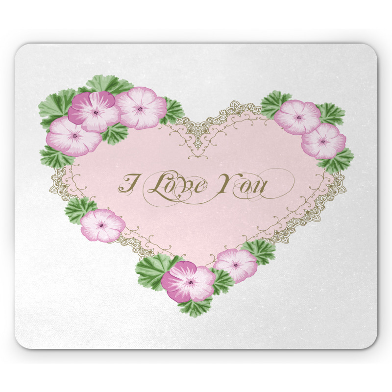 Heart Shaped Vintage Art Mouse Pad