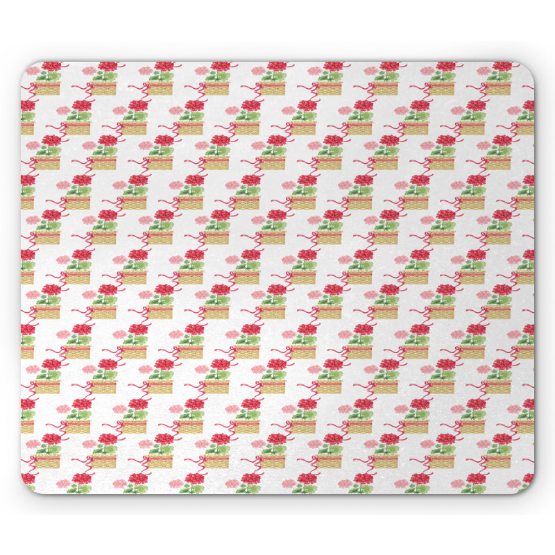 Colored Flowers in Basket Mouse Pad