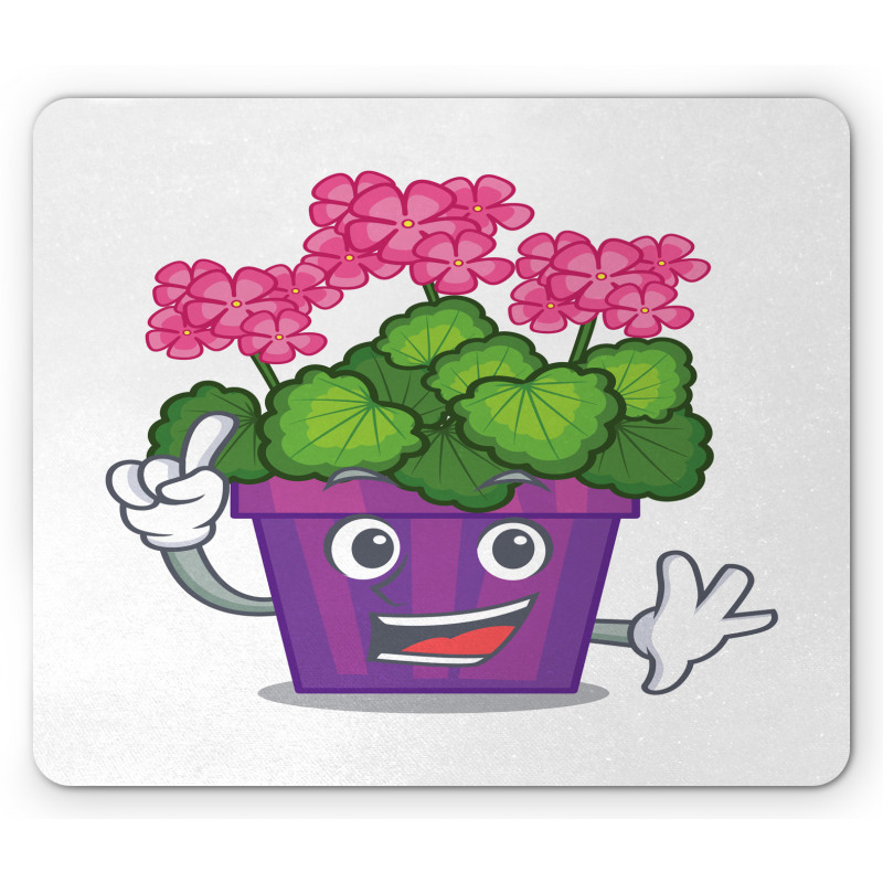 Flower Pot Smiling Art Mouse Pad