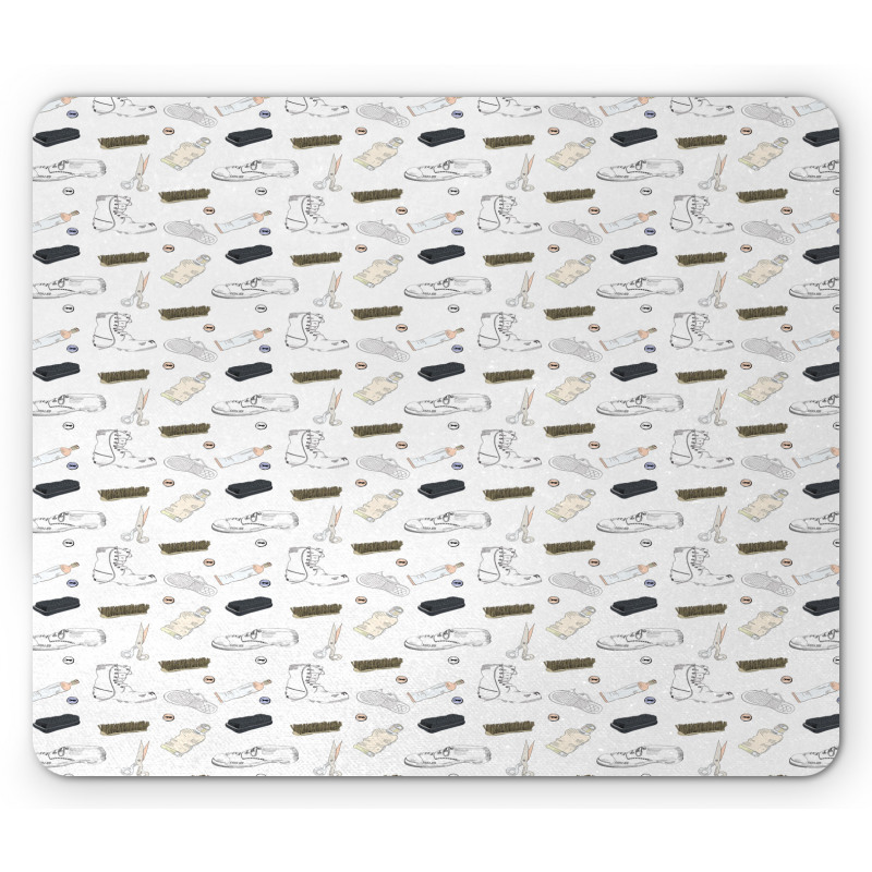 Sponge Scissors Buttons Art Mouse Pad