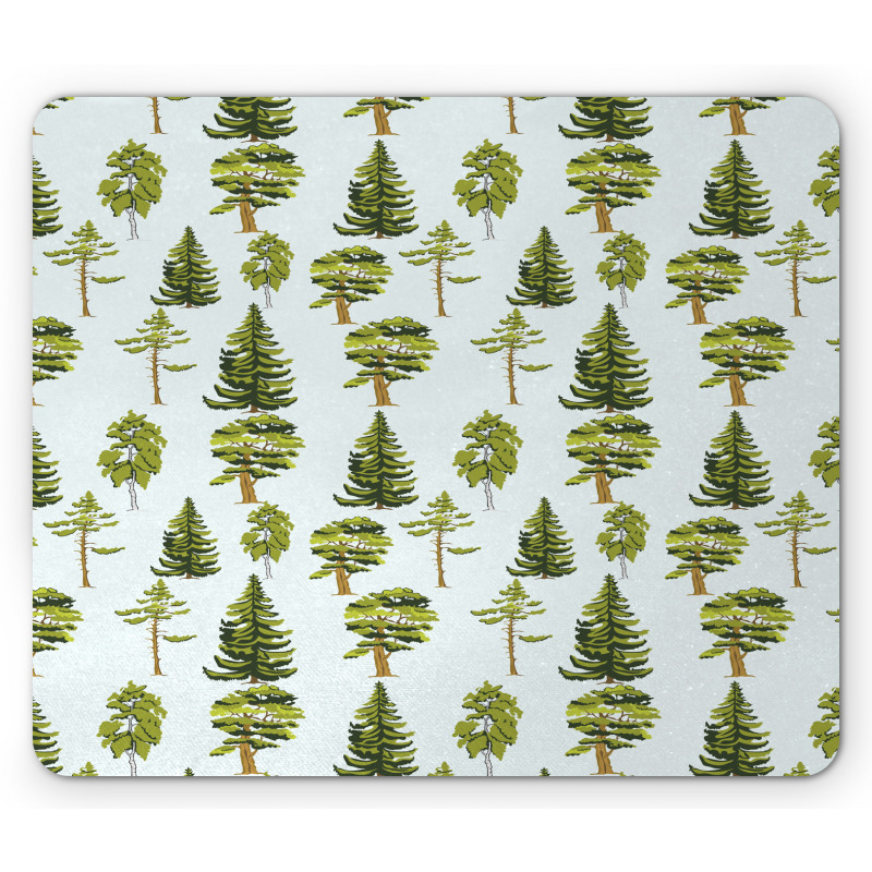 Pine Oak Fir Trees Graphic Mouse Pad