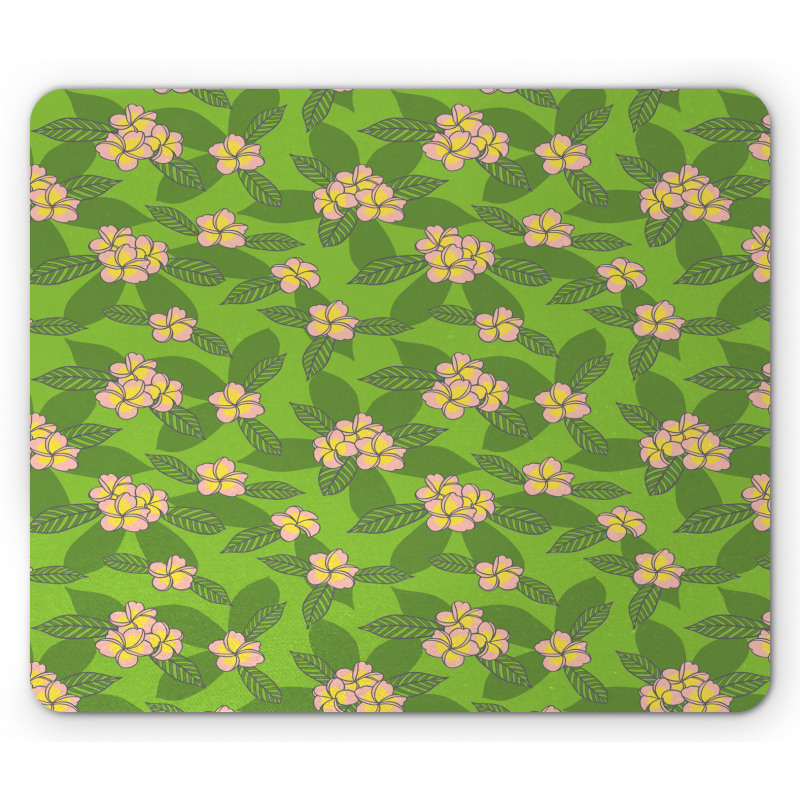 Frangipani Flowers Cartoon Mouse Pad