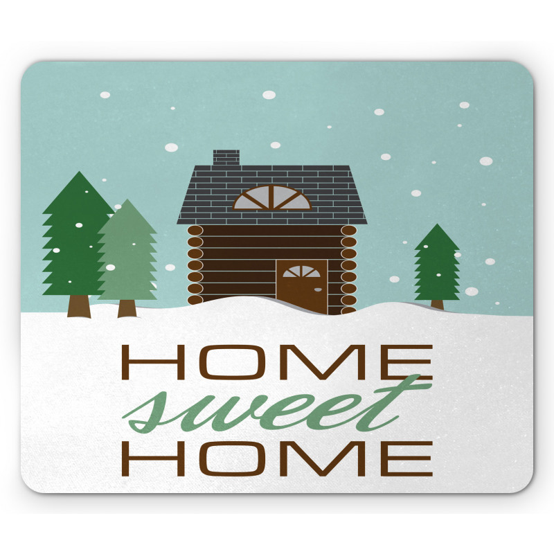 Lodge with Winter Theme Mouse Pad