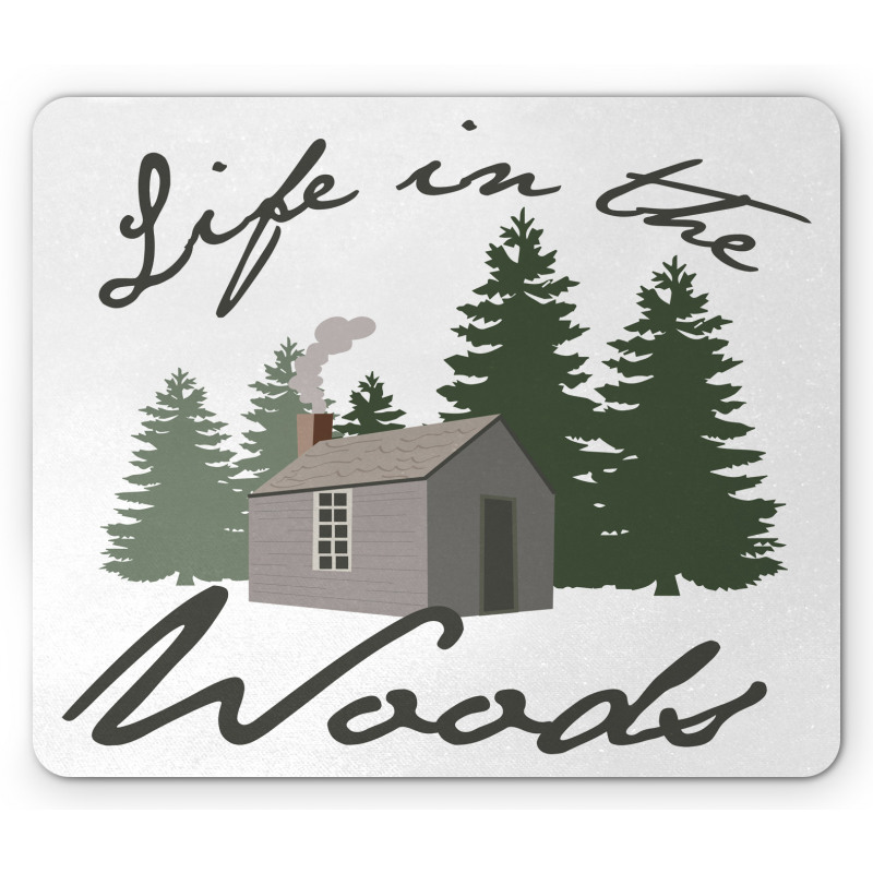 Rustic Lodge in Forest Mouse Pad