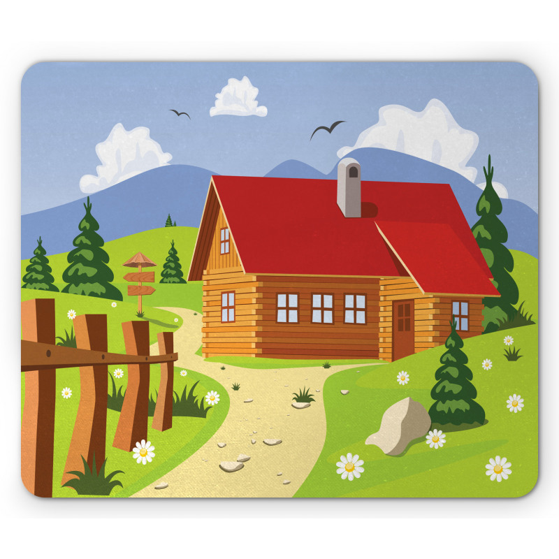 Chalet Image in Mountain Mouse Pad