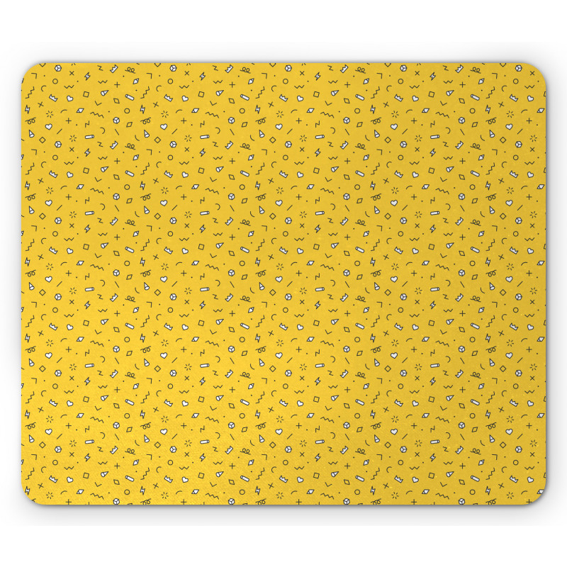 Hearts Squares Mouse Pad