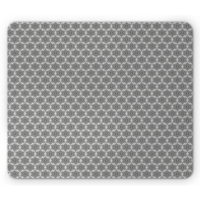 Monochrome Flower Mouse Pad