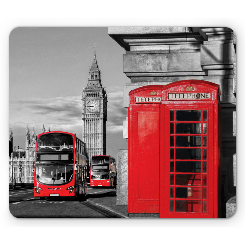 London Retro Phone Booth Mouse Pad