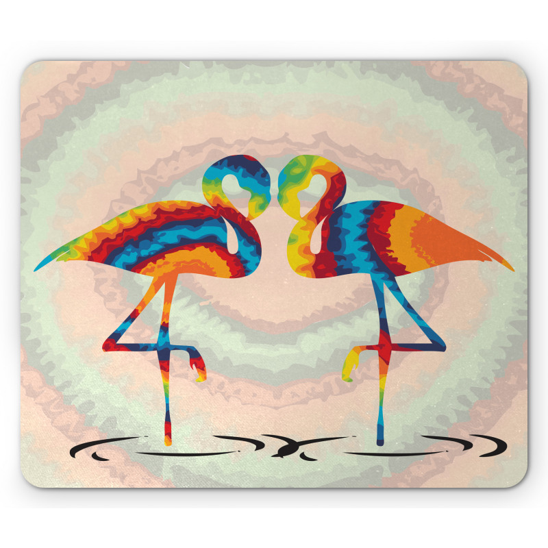 Valentines Funky Birds Mouse Pad