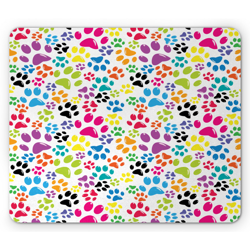 Cartoon Dog Paw Traces Mouse Pad