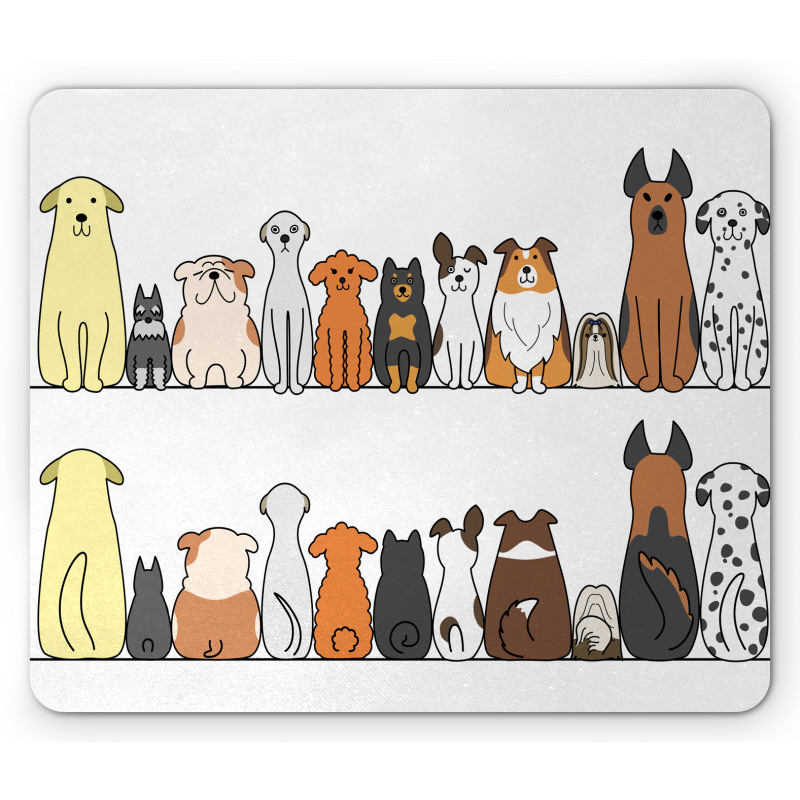 Dog Family in a Row Mouse Pad