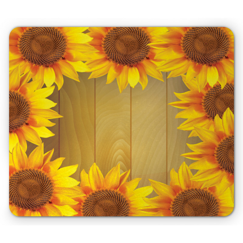 Flower Frame Circle Mouse Pad