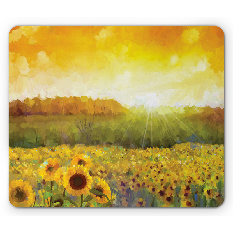 Golden Sunflower Field Mouse Pad