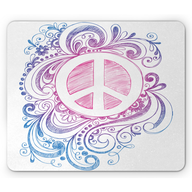 Peace Sign and Swirls Mouse Pad