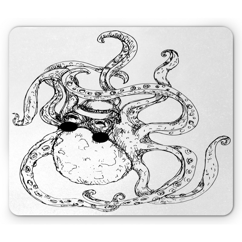 Hipster Animal Sketch Mouse Pad