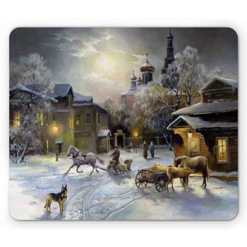 Winter Rural Landscape Mouse Pad