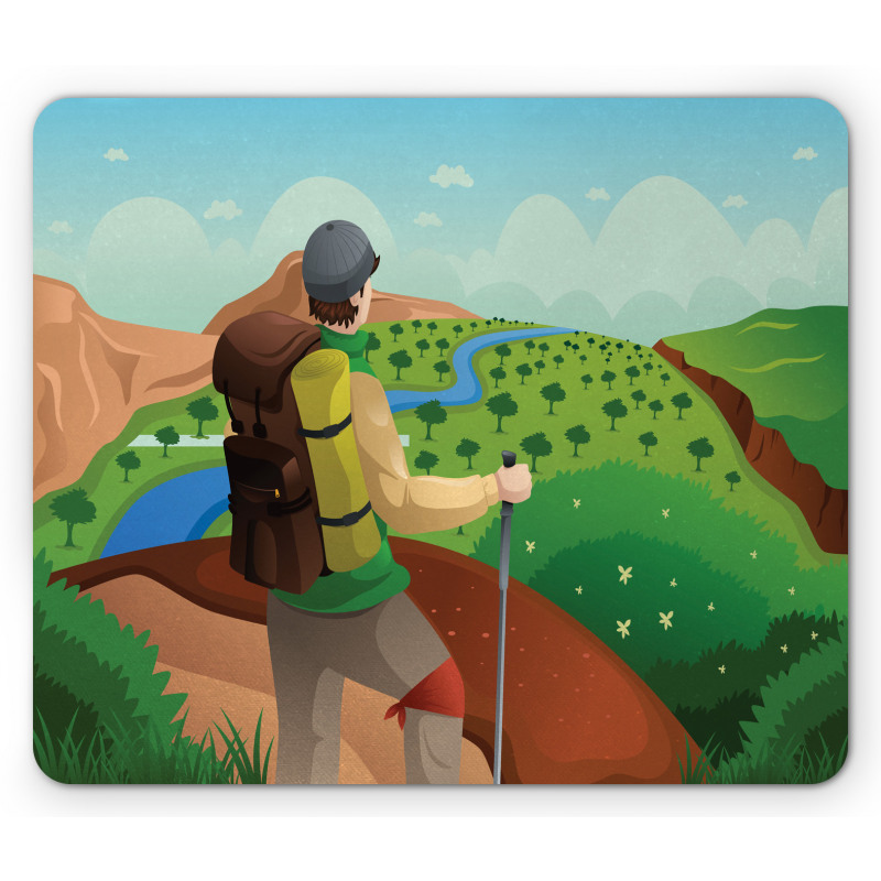 Man with a Backpack Hike Mouse Pad