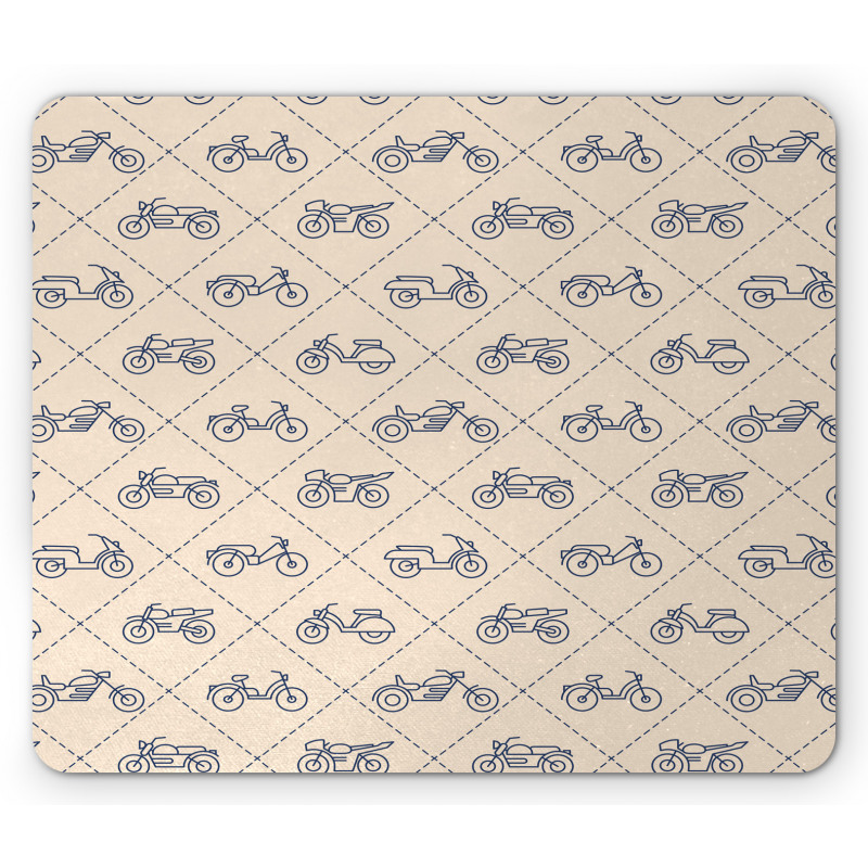 Geometric Motorcycles Mouse Pad