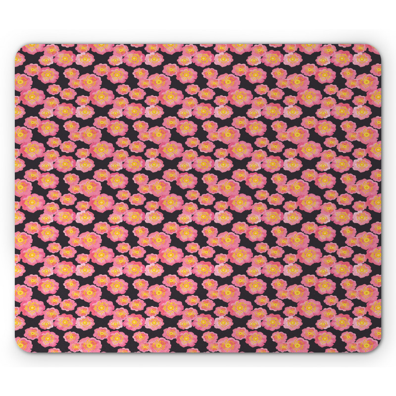 Romantic Blossoming Petals Mouse Pad