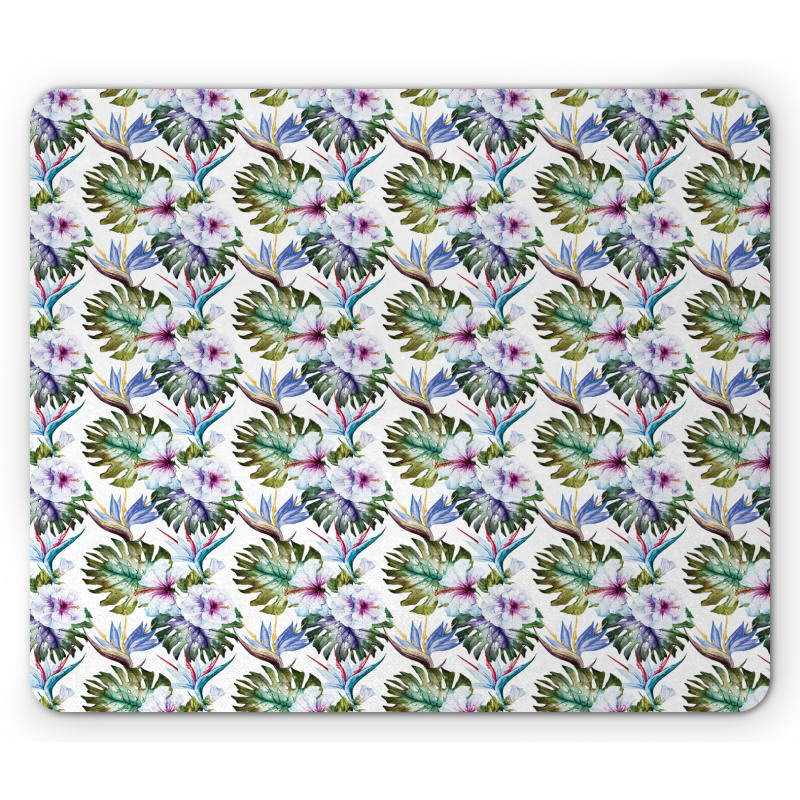 Colorful Exotic Flowers Art Mouse Pad