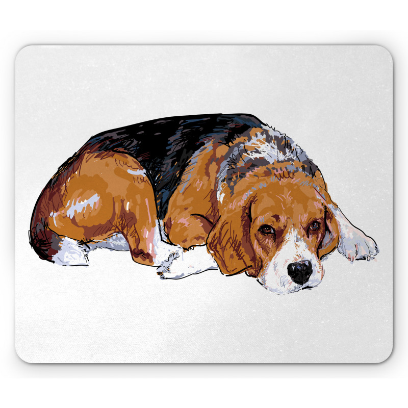 Sketch Like Drawing of Dog Mouse Pad