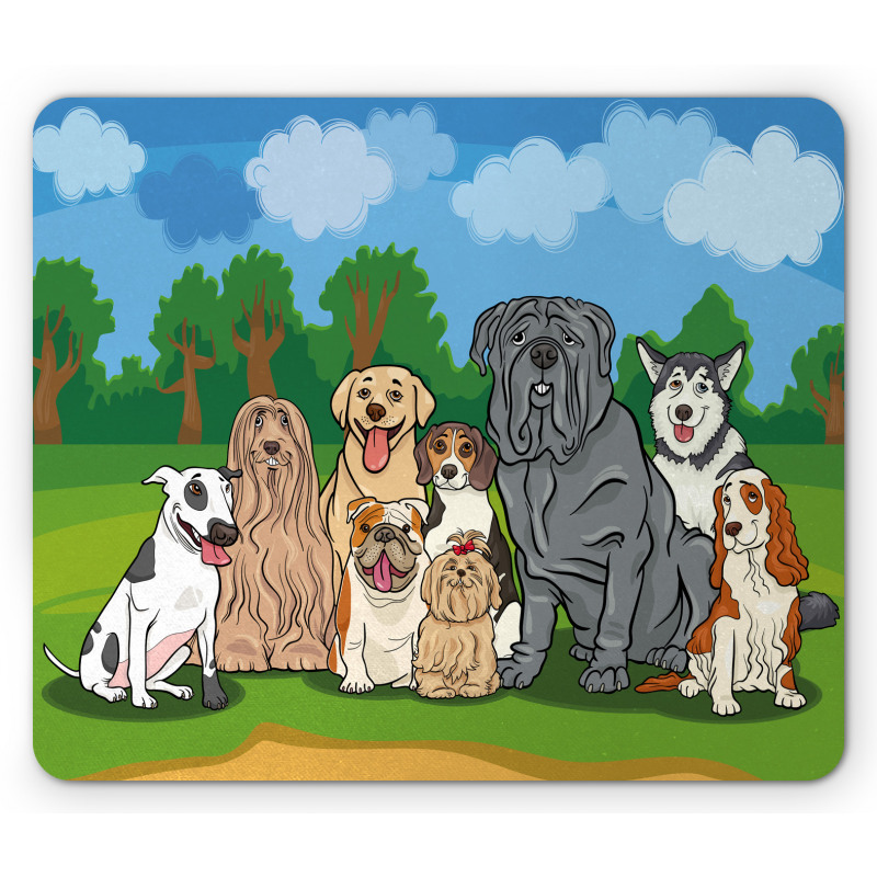 Park Landscape and Dogs Mouse Pad