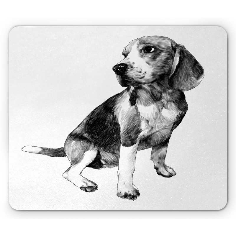 Monochrome Sketch Dog Friend Mouse Pad