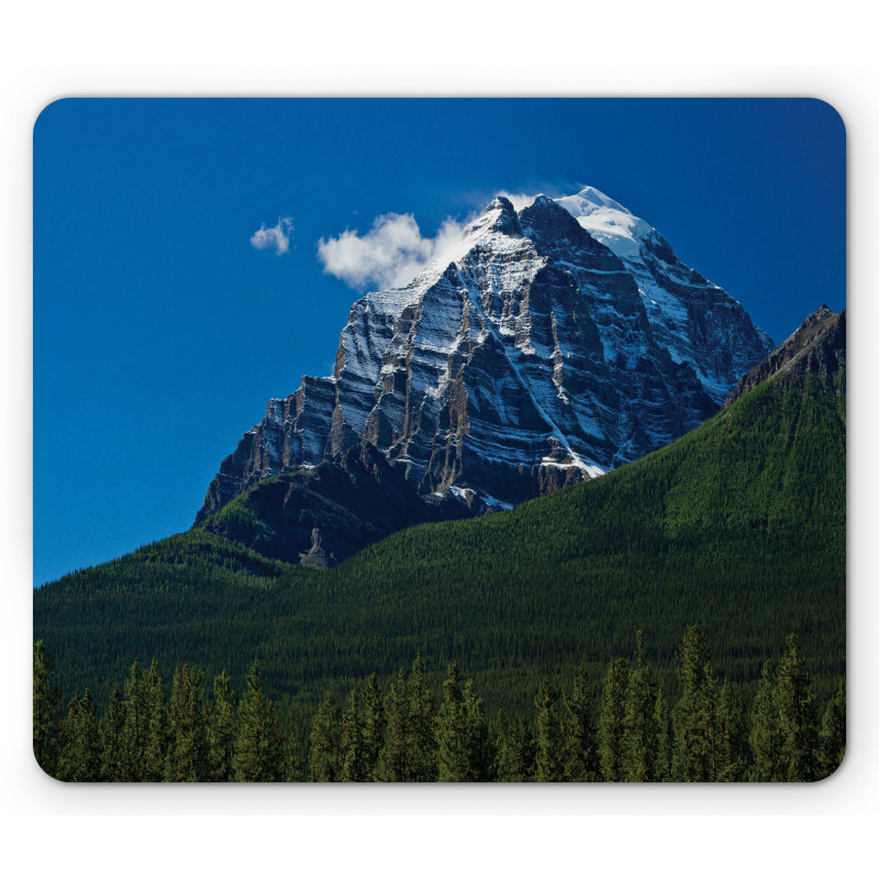 Snowy Peaks Trees Park Mouse Pad