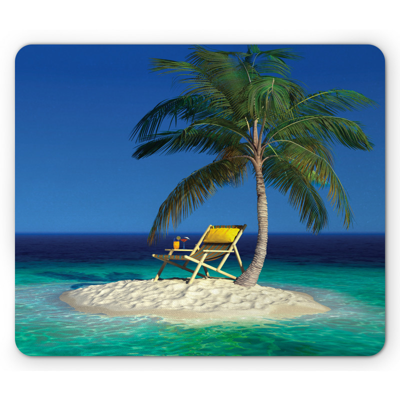 Chair Under a Palm Tree Mouse Pad