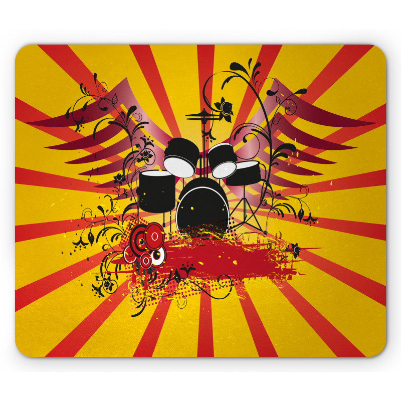 Grunge Style Music Equipment Mouse Pad