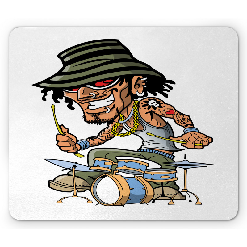 Wild Rock Musician Tattoos Mouse Pad